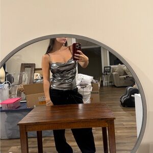 Silver Metallic Women's Top